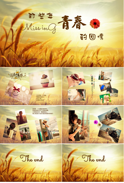 青春简约风格同学聚会PPT模板