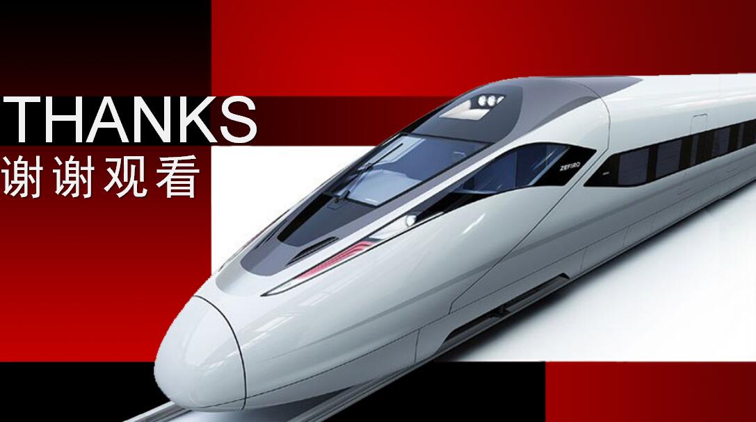 中国高铁ppt模板_红色简洁