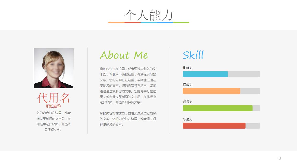 时尚简约岗位竞聘报告PPT模板