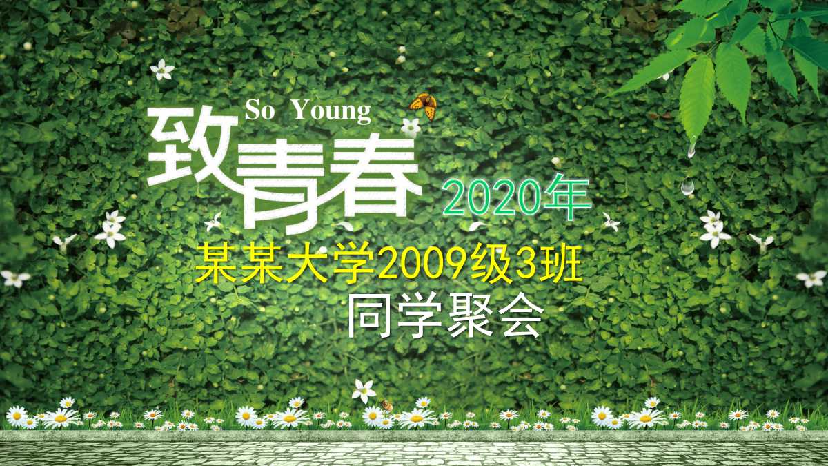 精美漂亮同学聚会致青春ppt模板