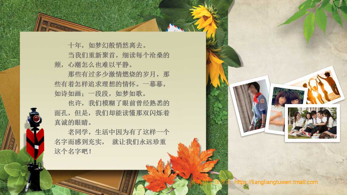 精美漂亮同学聚会致青春ppt模板