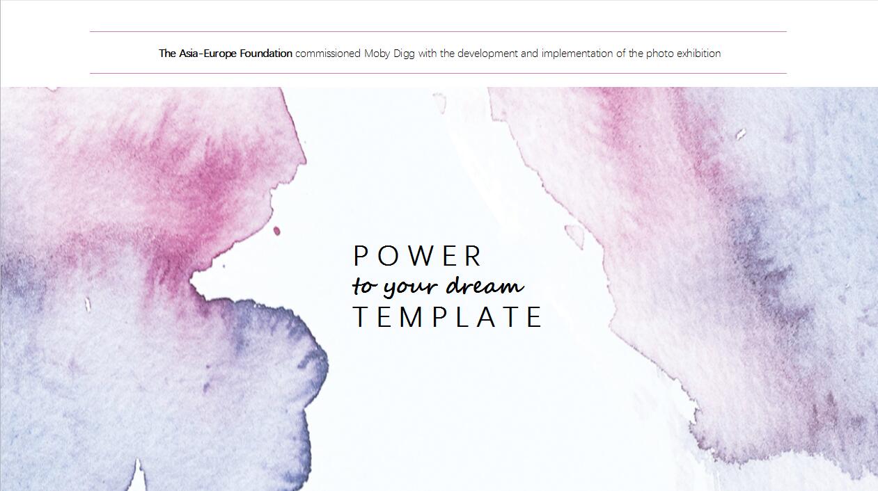 淡雅水彩风商务通用ppt模板