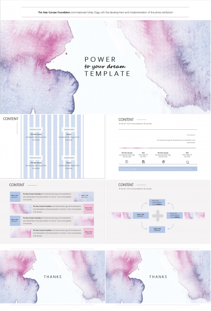 淡雅水彩风商务通用ppt模板