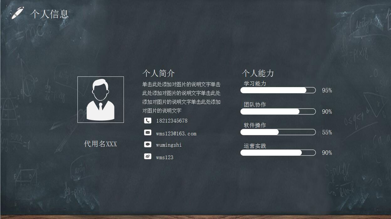 创意黑板风格职业生涯规划ppt模板