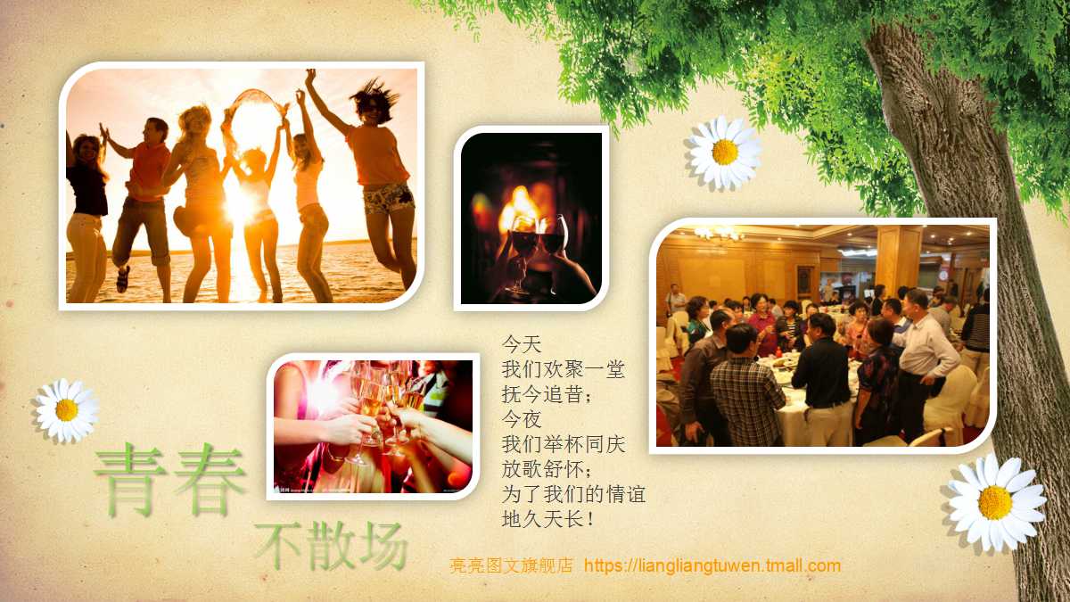 精美漂亮同学聚会致青春ppt模板