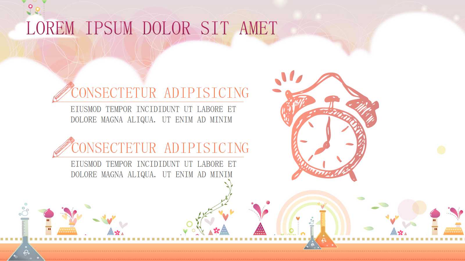 创意彩色可爱卡通儿童教学ppt模板