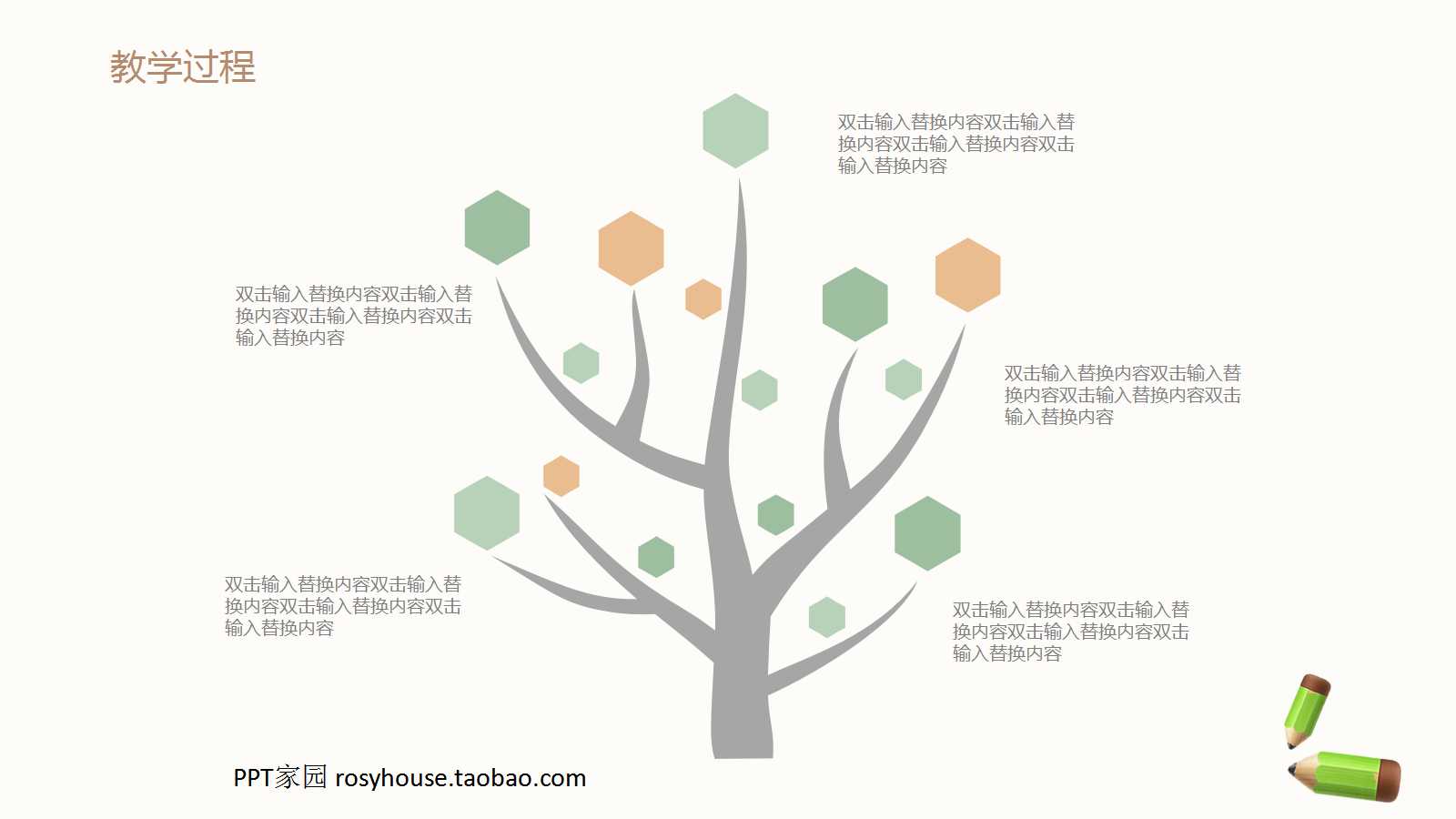 绿色简约创意卡通儿童教学ppt模板