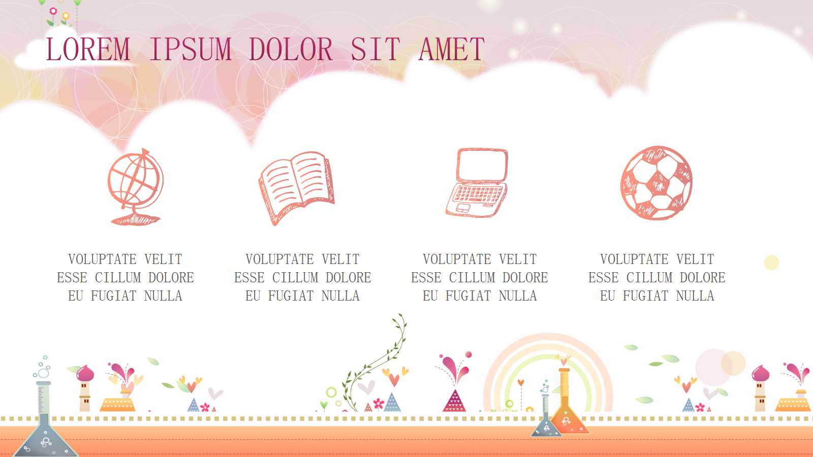 创意彩色可爱卡通儿童教学ppt模板