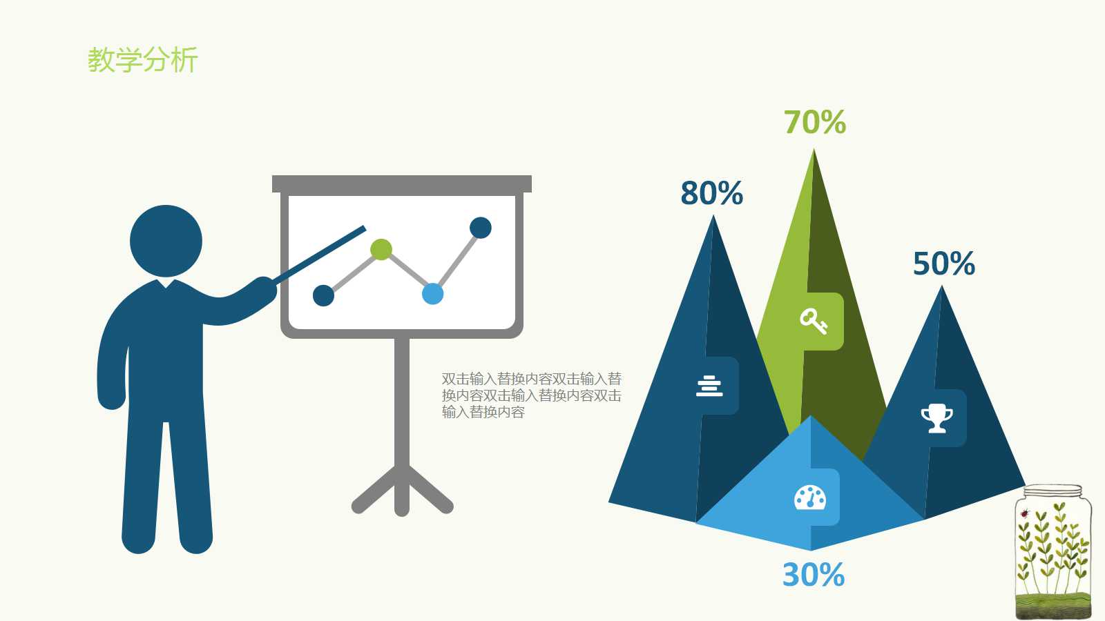 小清新趣味扁平化儿童教学通用ppt模板