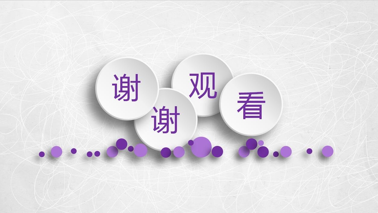 紫色扁平化年终工作总结商务汇报ppt模板