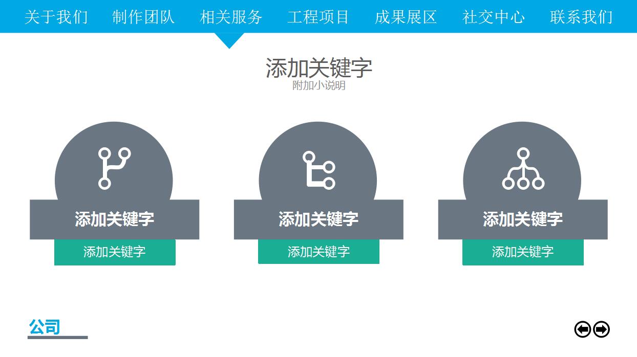 蓝色简约创意设计PPT模板