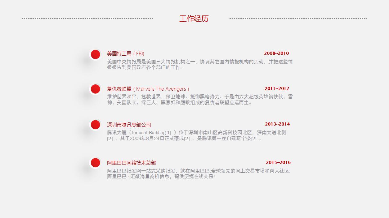 白色扁平化个人求职竞聘简历ppt模板