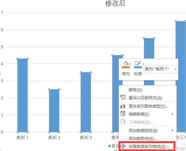 在ppt中如何设置柱状图颜色图片