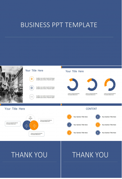 深蓝色简约经典商务汇报ppt模板