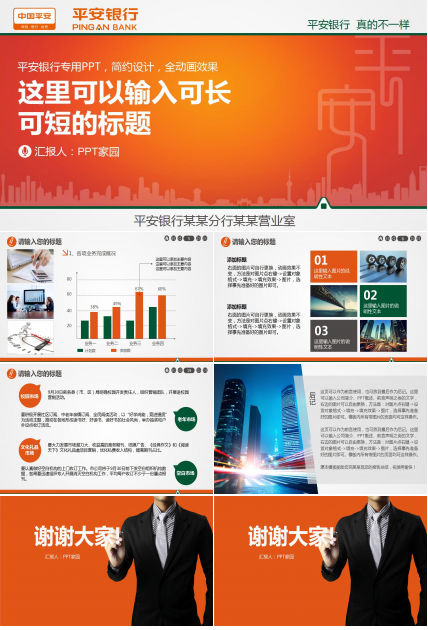 中国平安银行财务报表分析年终总结ppt模板