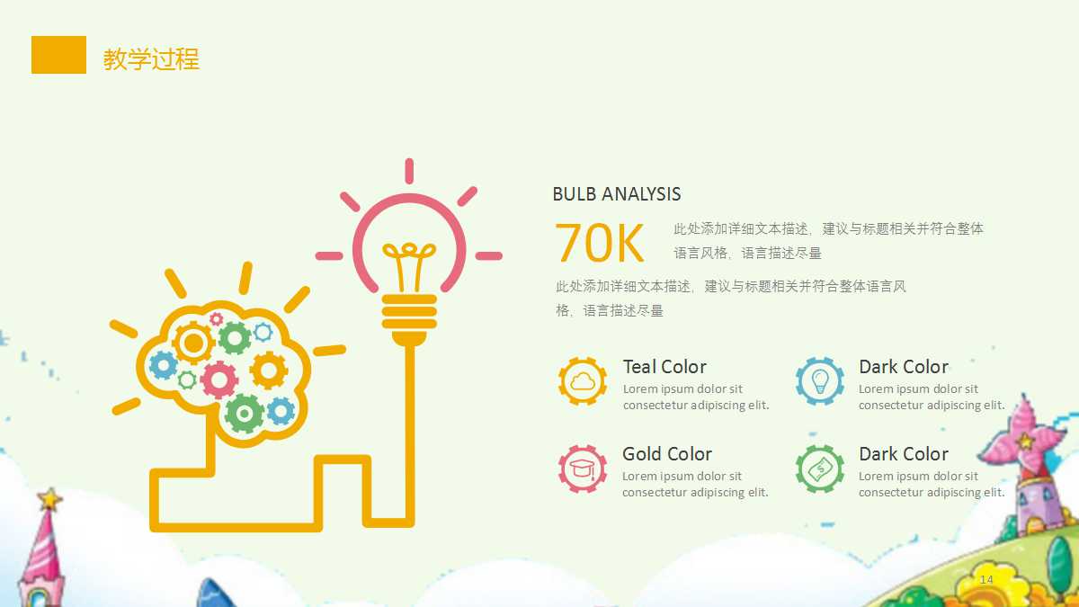 卡通清新儿童卡通教学ppt模板