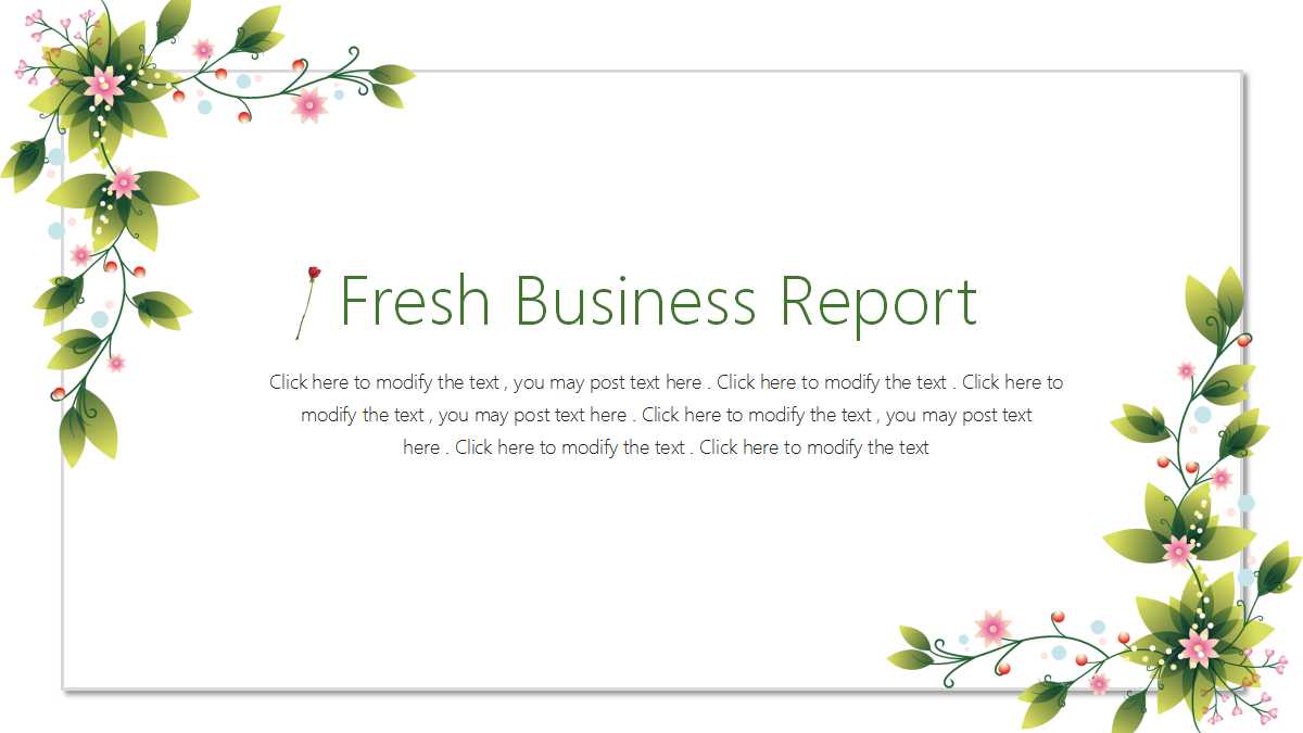 小清新绿色简洁汇报ppt模板