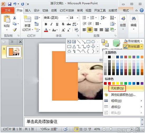 ppt2010中利用透明遮罩手法图片