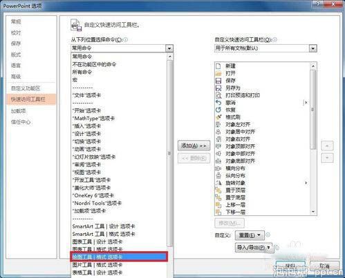 ppt如何设置自定义快速访问工具栏图片