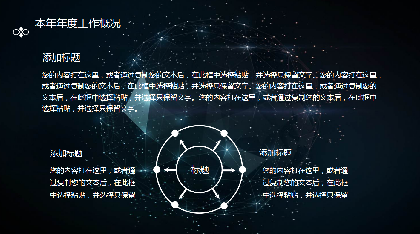 2017年年终总结ppt模板_唯美星空