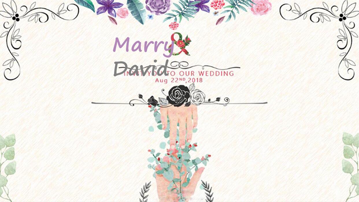 欧式花纹婚礼PPT模板