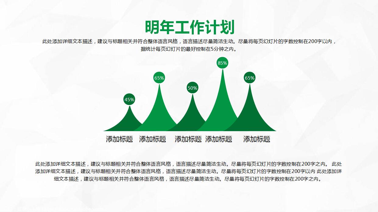 白色简约年终工作汇报PPT模板