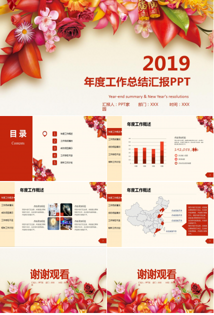 简洁实用年度工作总结ppt模板