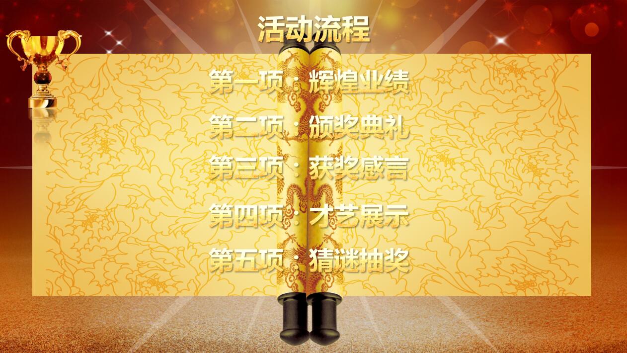 简洁公司年会优秀员工表彰颁奖典礼ppt模板