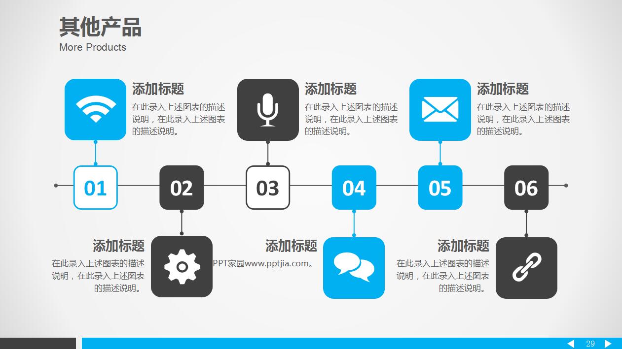 蓝色大气公司简介项目展示ppt模板