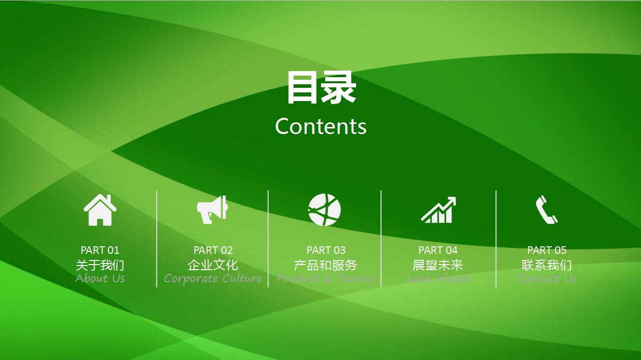 绿色简约企业宣传产品推广介绍ppt模板