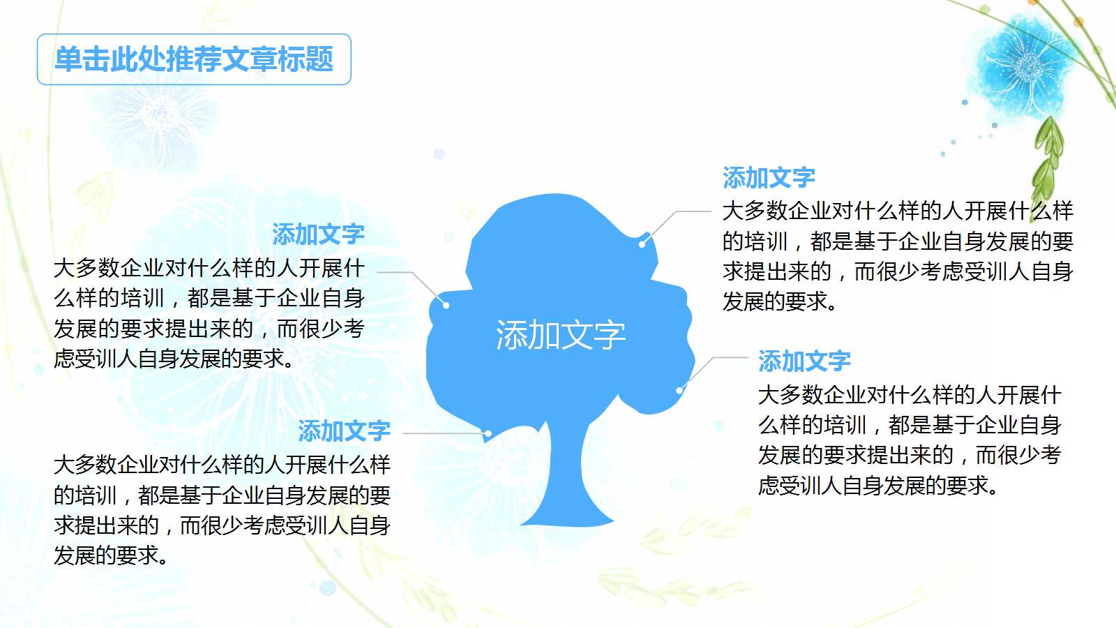 清新花朵可爱教学课件ppt模板