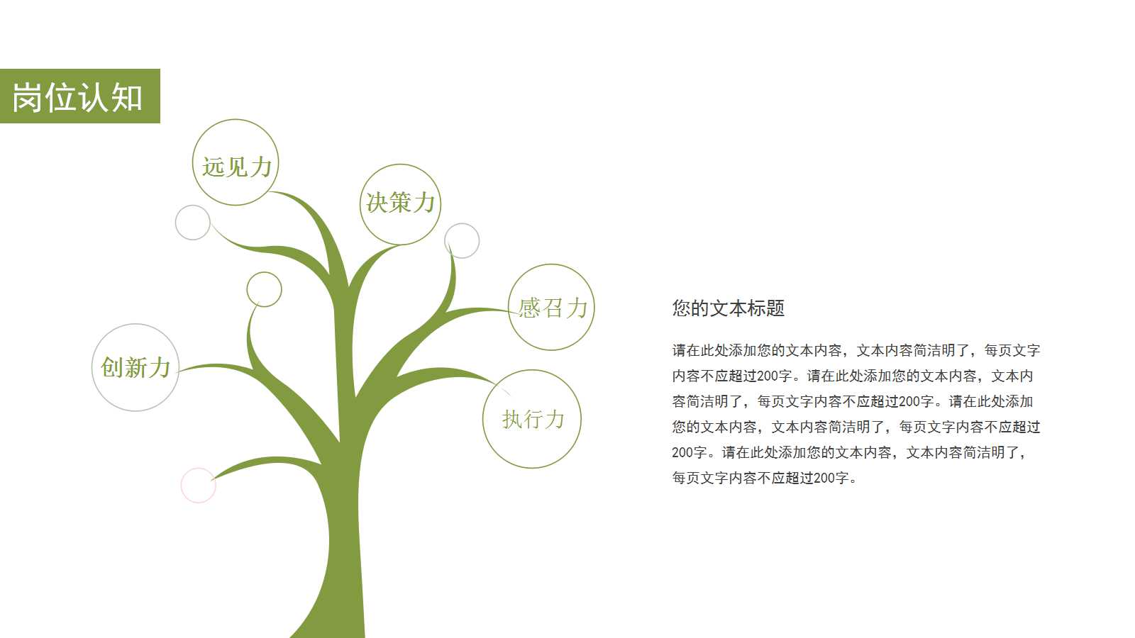 清爽简约绿色花朵ppt模板