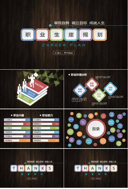 时尚创意职业生涯规划PPT模板