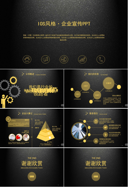 黑金大气创意精美ppt模板