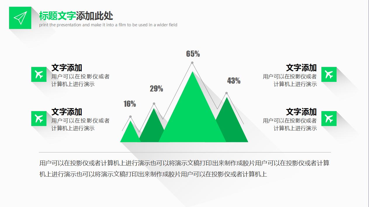 绿色简洁扁平化商务工作报告项目策划ppt模板