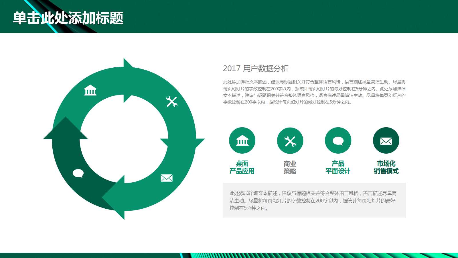 深绿色经典风年度工作计划ppt模板