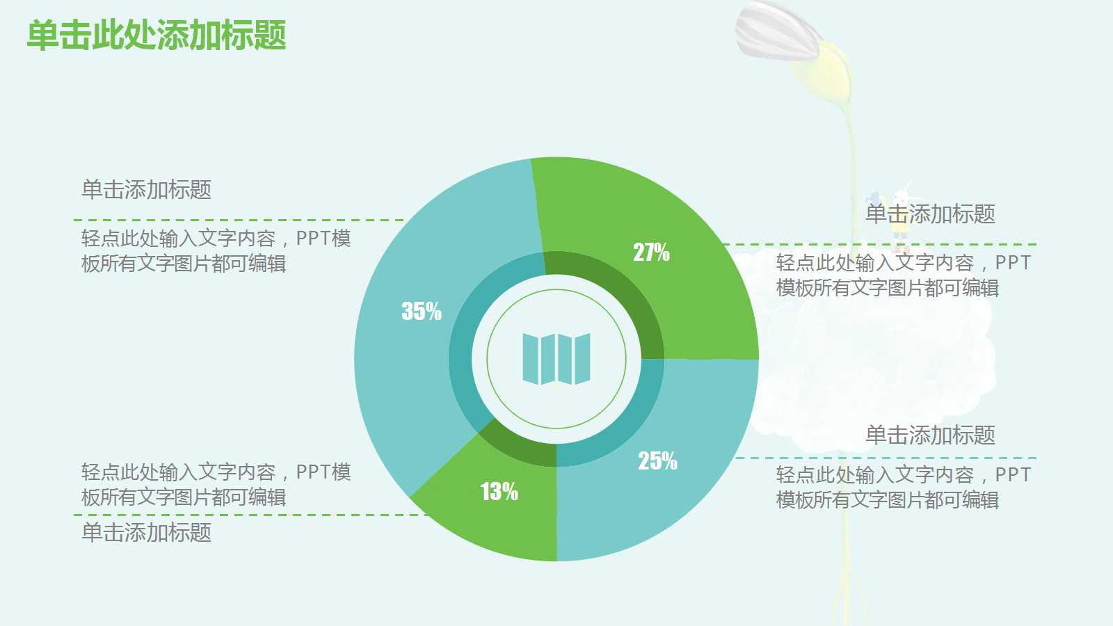 小清新唯美卡通年度计划ppt模板