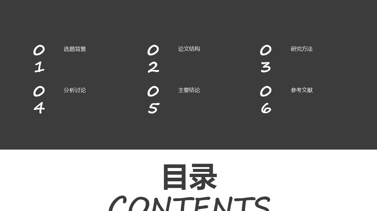 黑白简约毕业论文答辩PPT模板