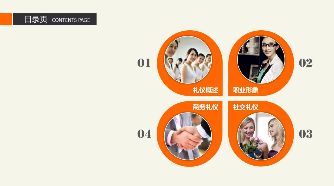 简约时尚实用礼仪培训ppt模板