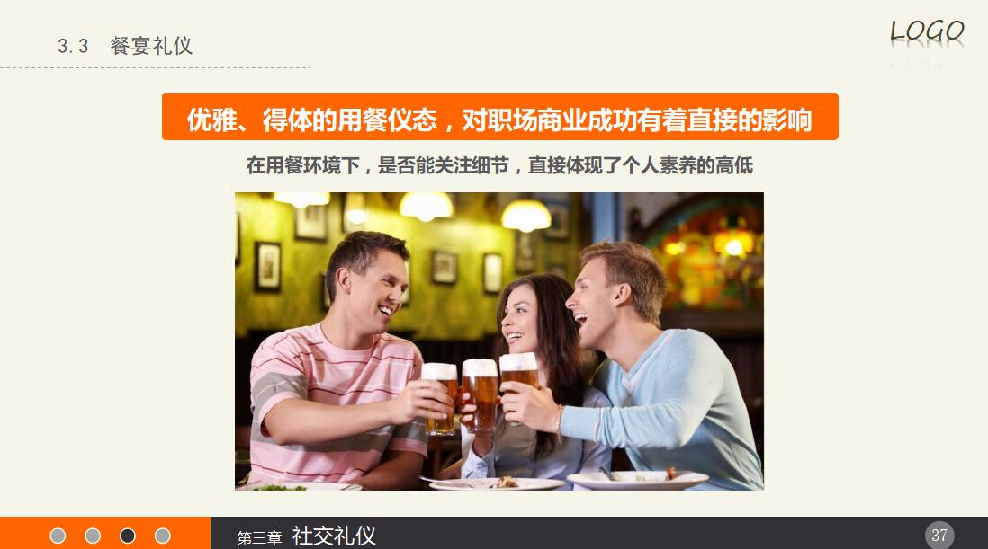简约时尚实用礼仪培训ppt模板