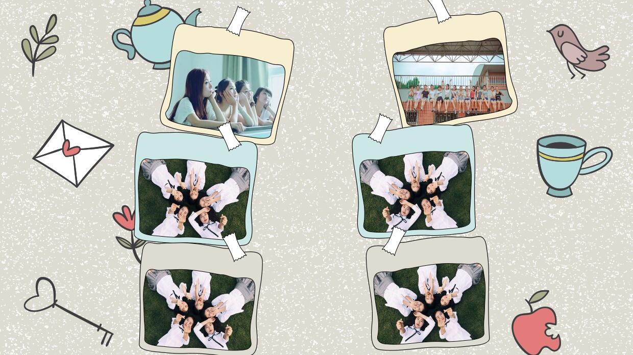 卡通毕业纪念册PPT模板