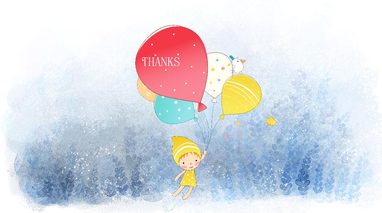 蓝色简约可爱卡通PPT模板