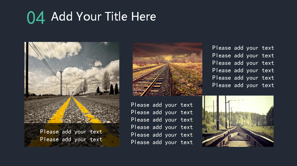 黑色简约扁平化PPT模板