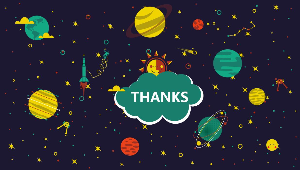 创意宇宙星空卡通PPT模板