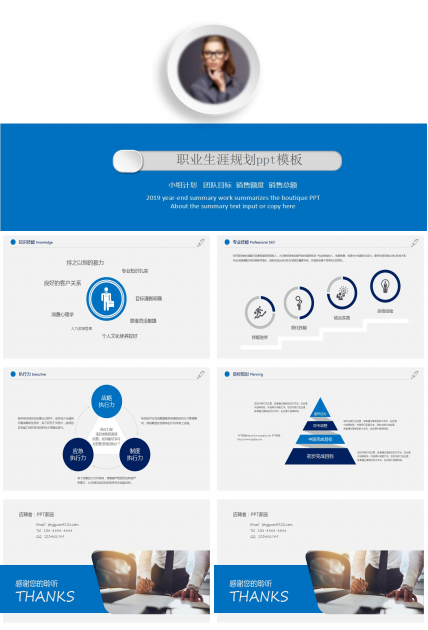 商务简洁职业生涯规划ppt模板