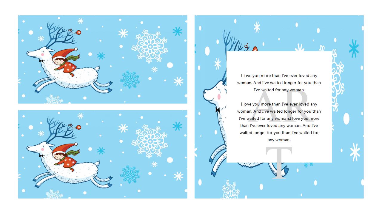 蓝色英文圣诞节ppt模板