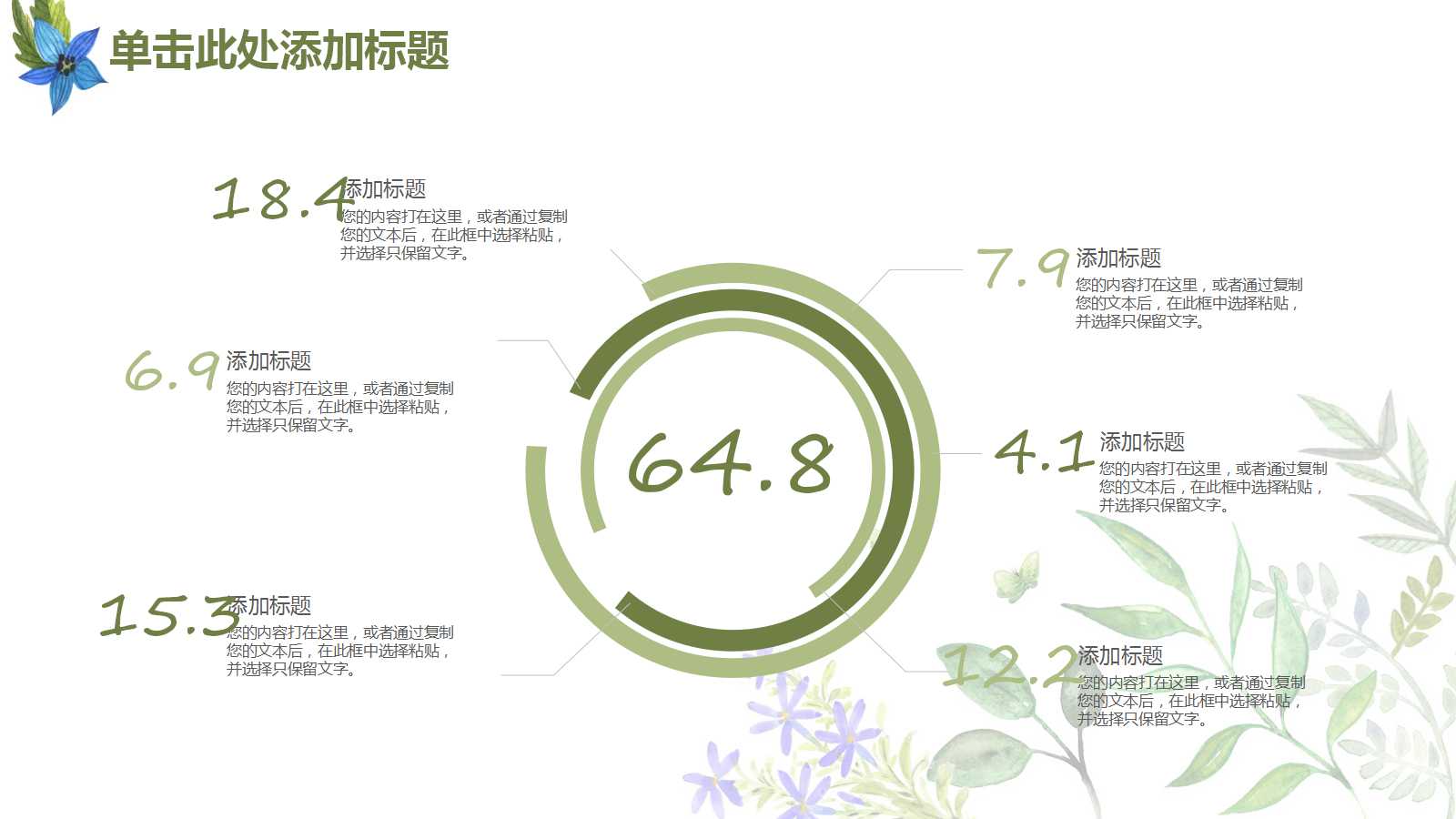 绿色唯美树叶年度工作计划ppt模板