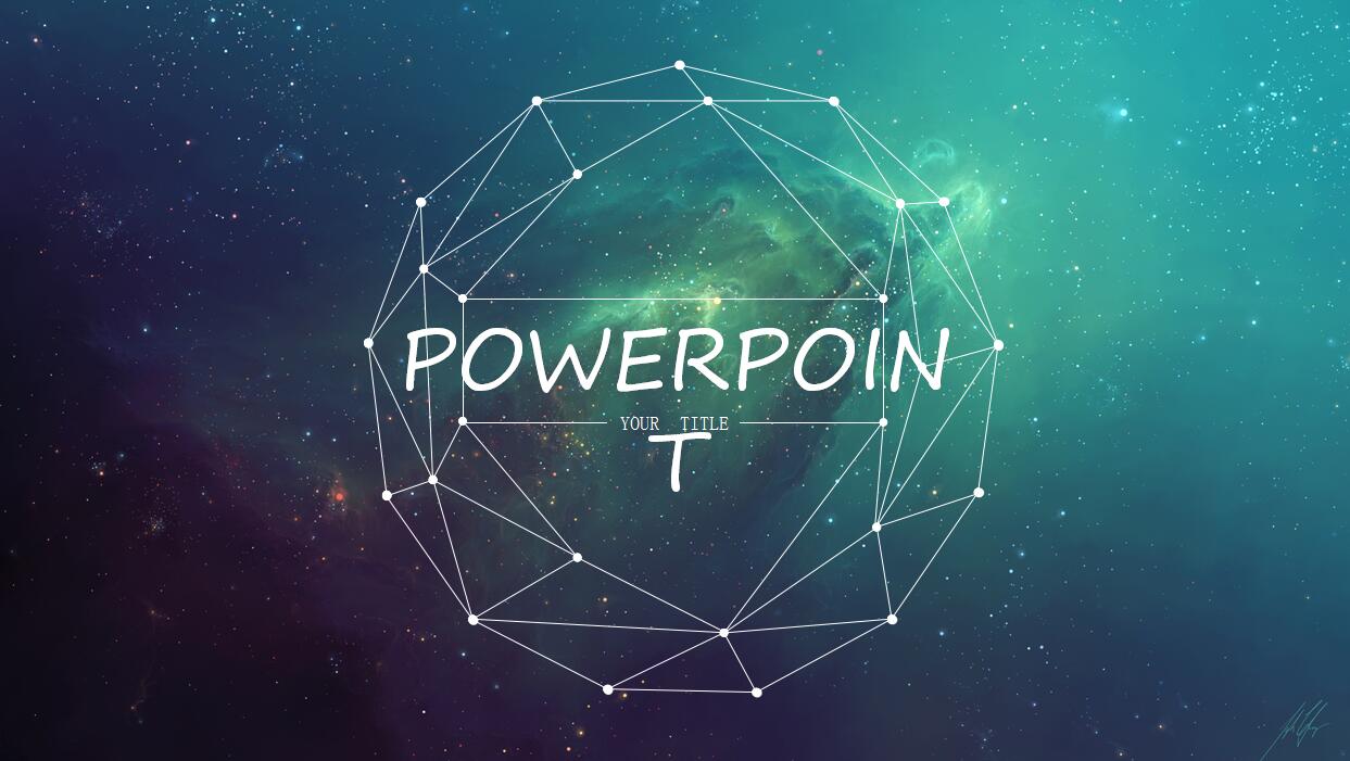 扁平化星空商务通用PPT模板