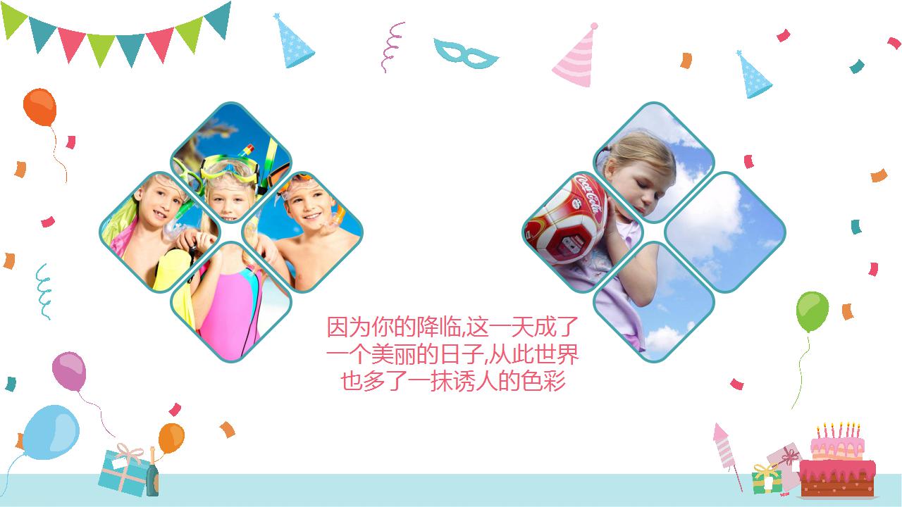 卡通可爱生日快乐ppt模板