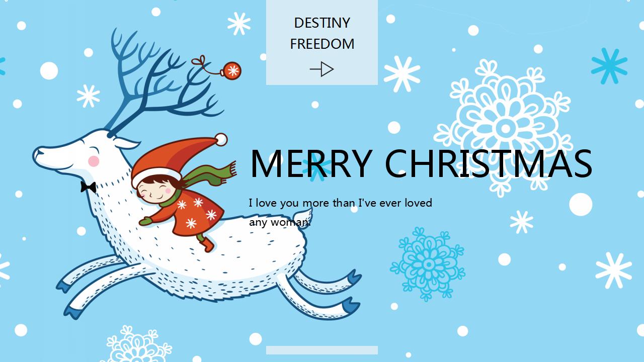 蓝色英文圣诞节ppt模板